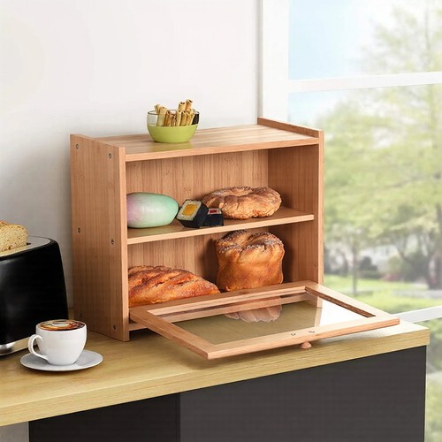 Bamboo bread bin - bread, acrylic