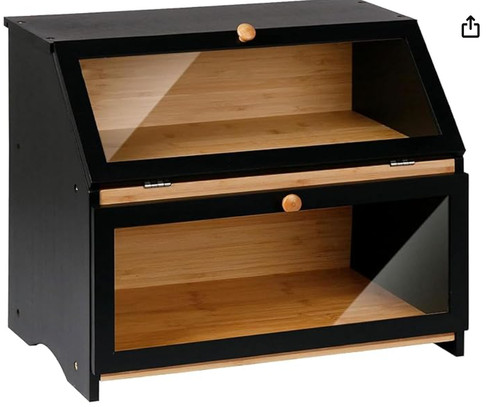 Double decker bamboo - bread, bin