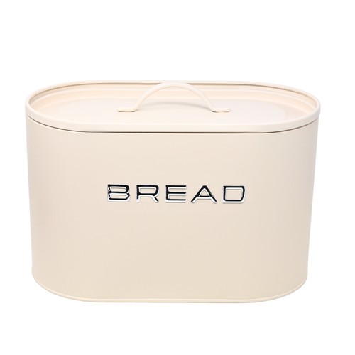 Bread bin cream metal kitchen - cream,