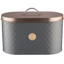 Bread Bin Grey Copper Oval