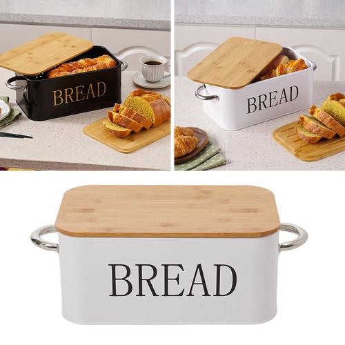 Bread bin metal storage - bread,