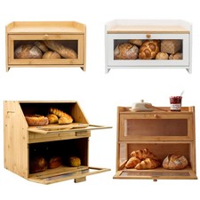 Natural Bamboo Wood Bread Bin