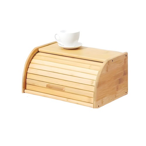 Large bamboo bread bin wooden - bread,