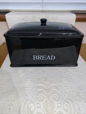 Ceramic Heavy Bread Bin Black.