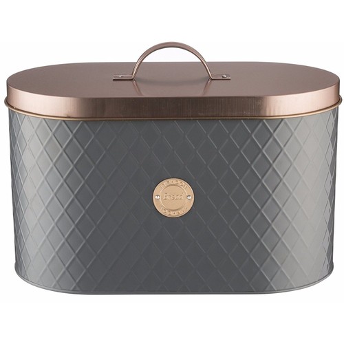 Bread bin grey - bread, oval