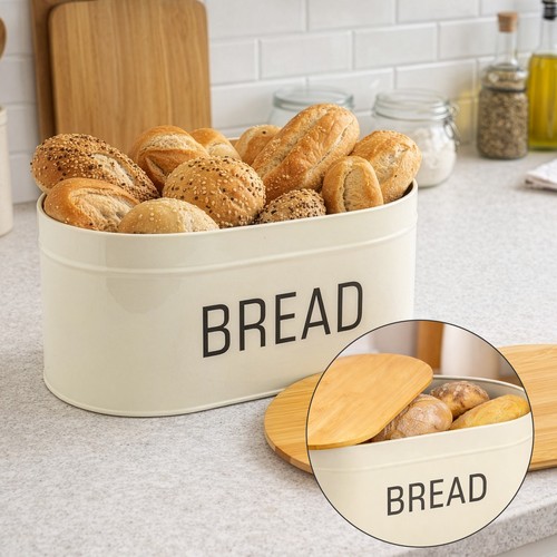 Bread bin with bamboo - bread,