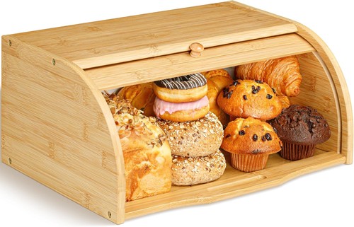 Bamboo bread box roll top - roll,